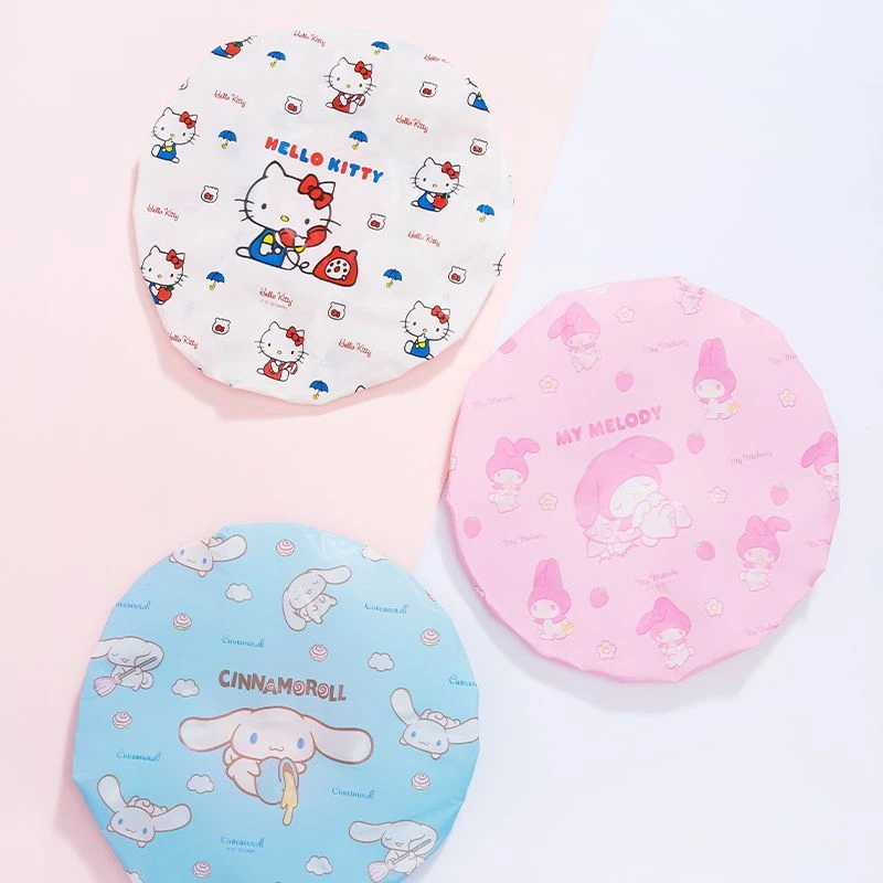 Swim Cap Silicone - หมวกว่ายน้ำซิลิโคนลายเฮลโลคิตตี้น่ารัก ขนาดใหญ่ ไม่รัดศีรษะ สวมใส่สบาย กันน้ำได้