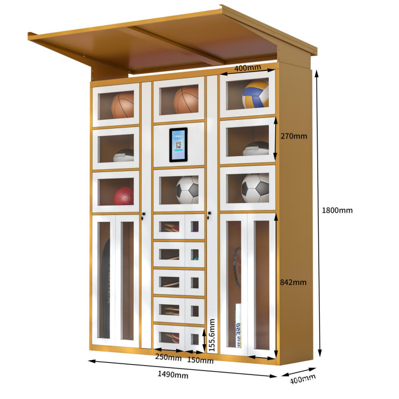 Sports Equipment Cabinet - ตู้เช่าและส่งคืนอุปกรณ์กีฬาอัจฉริยะพร้อมสแกนโค้ดสำหรับเช่าและส่งคืนอุปกรณ์บาสเก็ตบอล ฟุตบอล และอื่นๆ ของ LH skates