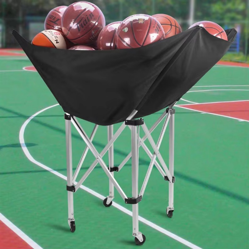Sports Equipment Basketball - รถเข็นล้อเลื่อนสำหรับอุปกรณ์กีฬาบาสเกตบอล วอลเลย์บอล ฟุตบอล ทำจากอะลูมิเนียมสีตามสั่ง พับเก็บได้ พกพาสะดวก