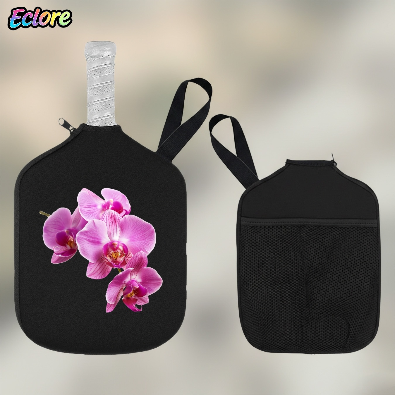 Pickleball Paddle - กระเป๋าใส่ไม้พายปิงปอง Pink Orchid - กระเป๋าเก็บอุปกรณ์กีฬาแบบมีซิปปิด เหมาะสำหรับกีฬากลางแจ้ง