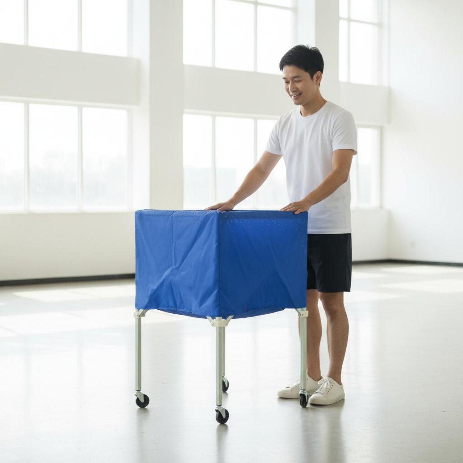 Sports Equipment Organizer - ผ้าคลุมรถแบบลูกบอล ผ้าคลุมรถสำหรับกีฬา แร็คใส่ลูกบอลแบบมีล้อ อุปกรณ์จัดเก็บของ ทนทาน ใช้งานได้ยาวนานสำหรับกลางแจ้ง