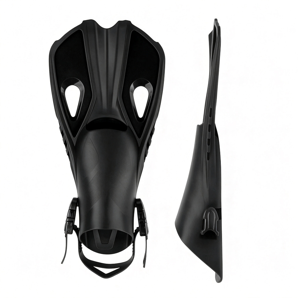 Swim Fin Short Blade - ฟินว่ายน้ำแบบเปิดส้นเท้าปรับได้ ทำจากซิลิโคน สำหรับดำน้ำตื้น พกพาสะดวก เหมาะสำหรับการเดินทาง สำหรับผู้ใหญ่