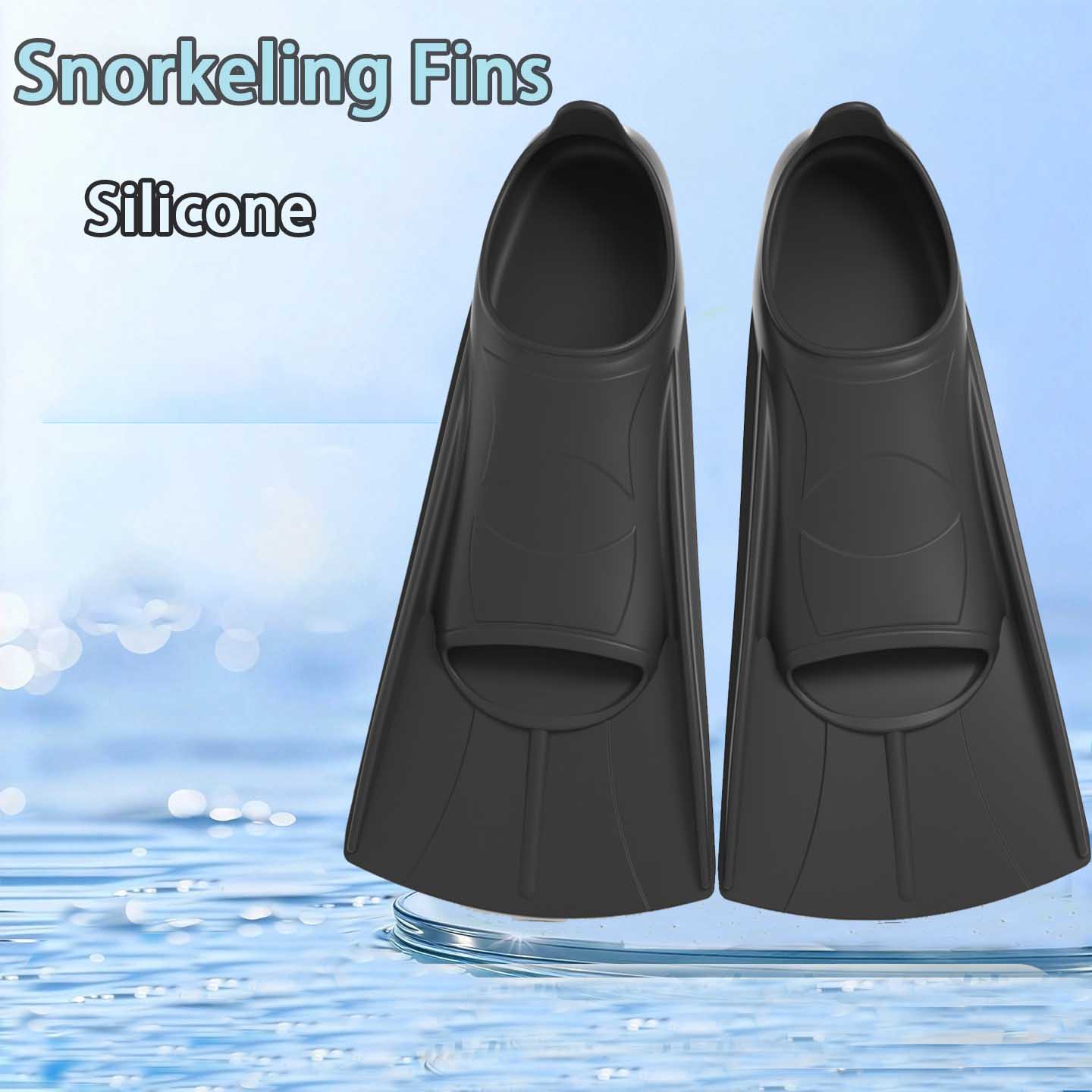 Swim Fin Short Blade - ฟินว่ายน้ำซิลิโคนสำหรับผู้หญิงผู้ชาย ฟินดำน้ำพลาสติกแบบมืออาชีพสำหรับผู้ใหญ่และเด็ก ฟินใบสั้นสำหรับว่ายน้ำ