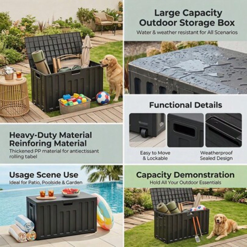 กล่องเก็บของกลางแจ้งความจุขนาด - Sports Equipment Organizer บทวิจารณ์และราคา
