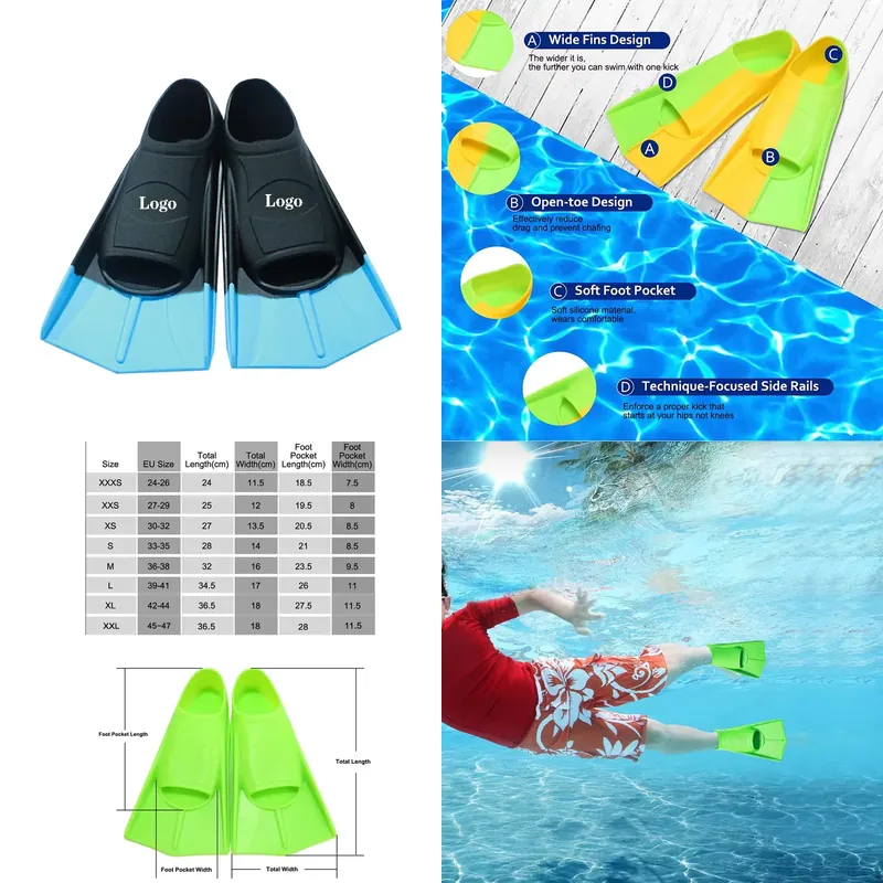 ฟินดำน้ำซิลิโคนแบบใบสั้นสำหรับ - Swim Fin Short Blade บทวิจารณ์และราคา