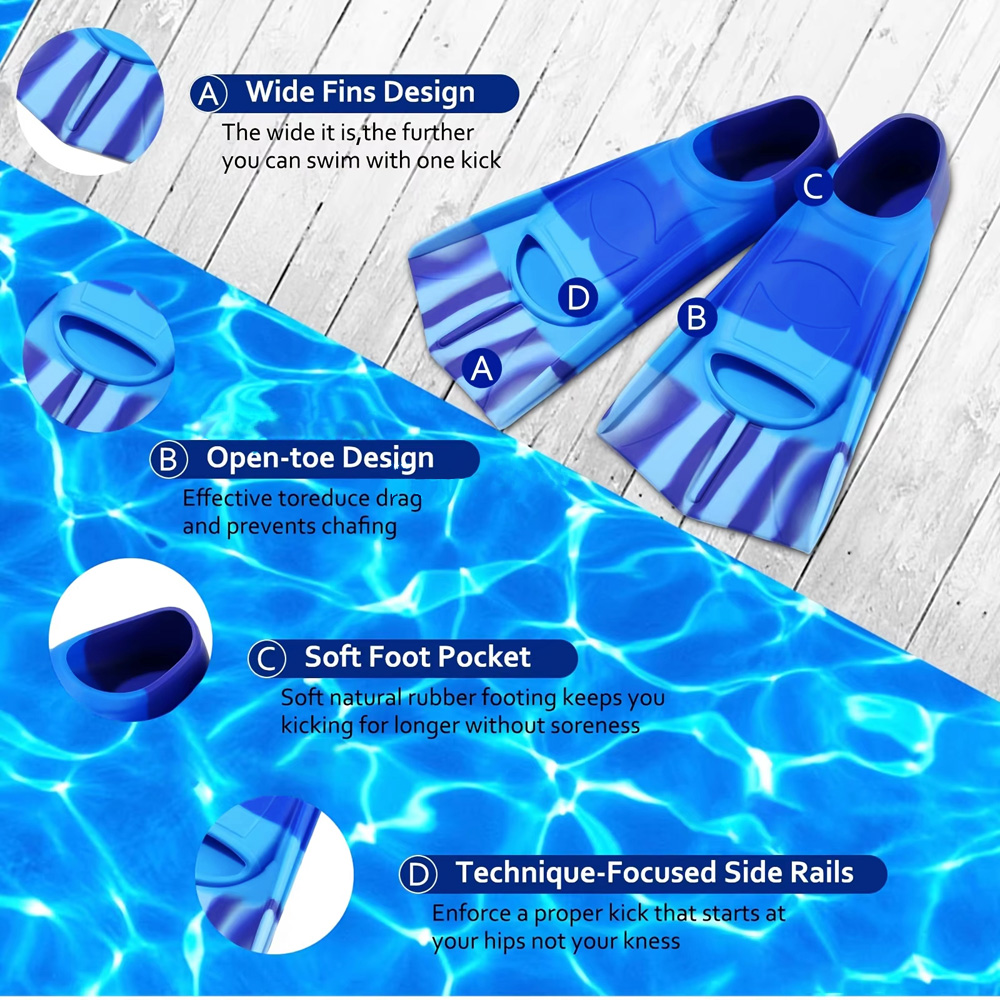 ฟินว่ายน้ำซิลิโคนแบบสั้น สำหรั - Swim Fin Short Blade บทวิจารณ์และราคา