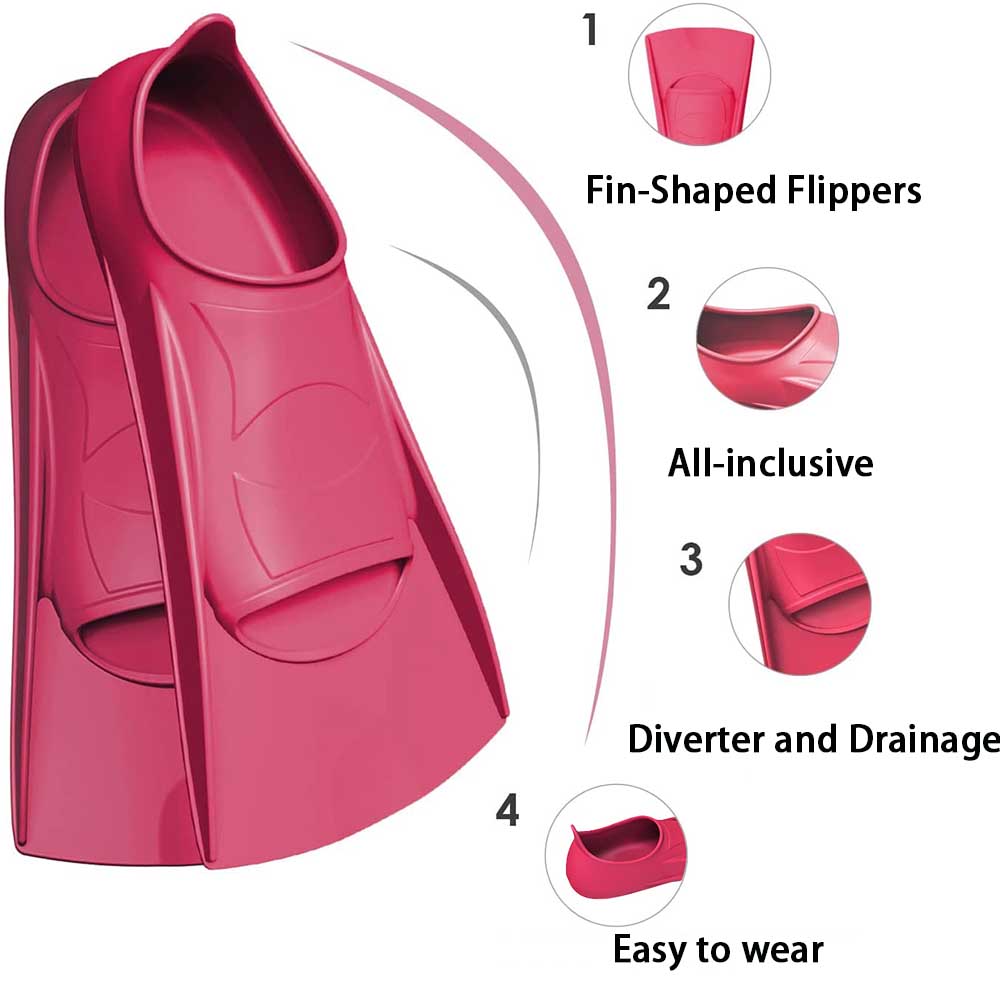 ฟินว่ายน้ำซิลิโคนสำหรับผู้หญิง - Swim Fin Short Blade บทวิจารณ์และราคา